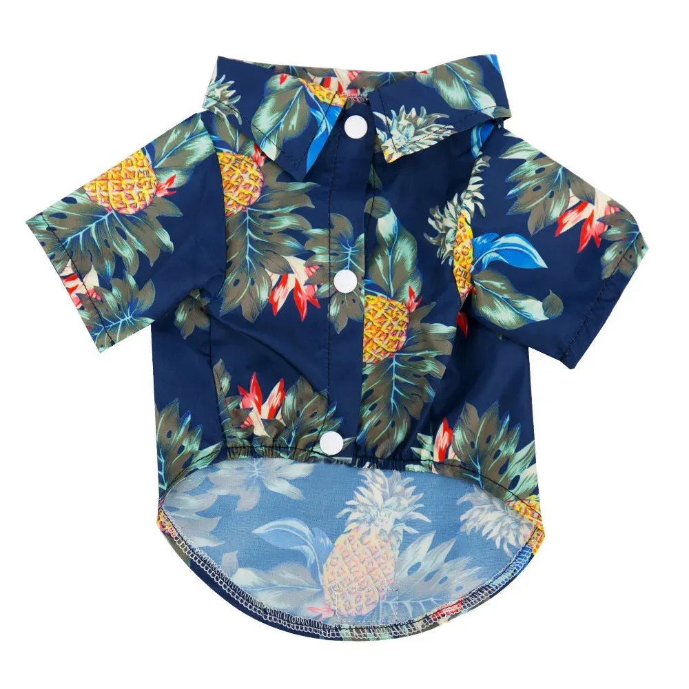 Summer Dog Clothes | Cool Beach Hawaiian Style Dog and Cat Shirt | Short Sleeve Coconut Tree Print | 2024 New Fashion Gift for Pets
