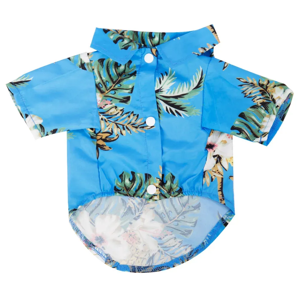 Summer Dog Clothes | Cool Beach Hawaiian Style Dog and Cat Shirt | Short Sleeve Coconut Tree Print | 2024 New Fashion Gift for Pets