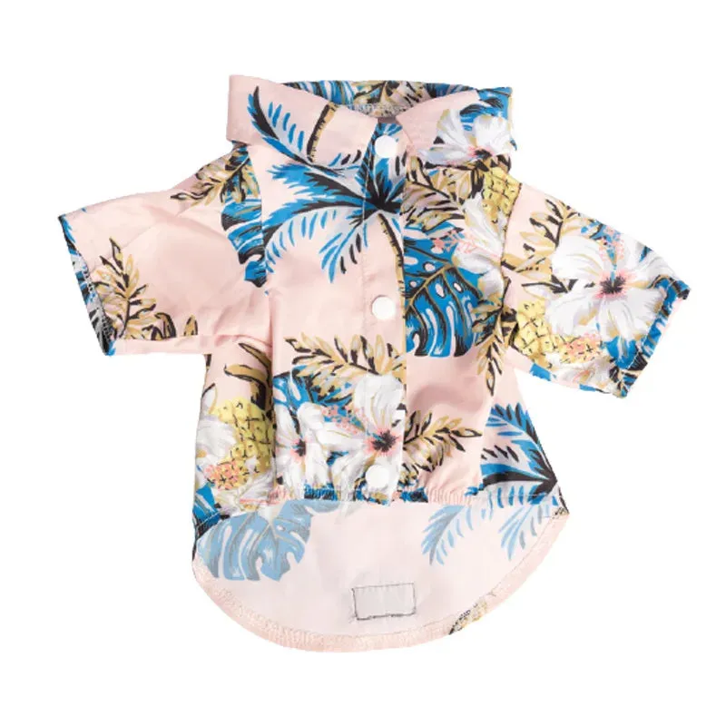 Summer Dog Clothes | Cool Beach Hawaiian Style Dog and Cat Shirt | Short Sleeve Coconut Tree Print | 2024 New Fashion Gift for Pets