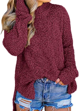 Women's Oversized Sweaters for Leggings Crewneck Side Slit Tunic Tops